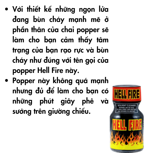 công dụng poppers hell fire
